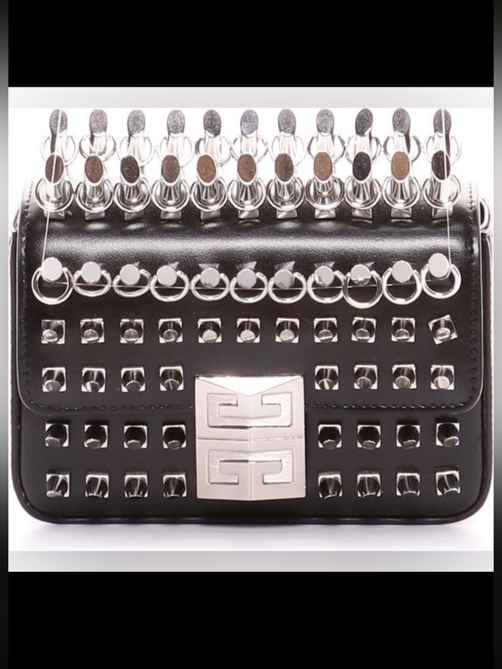 Givenchy Small 4G Studded Leather Bag Purse in Black, NWT